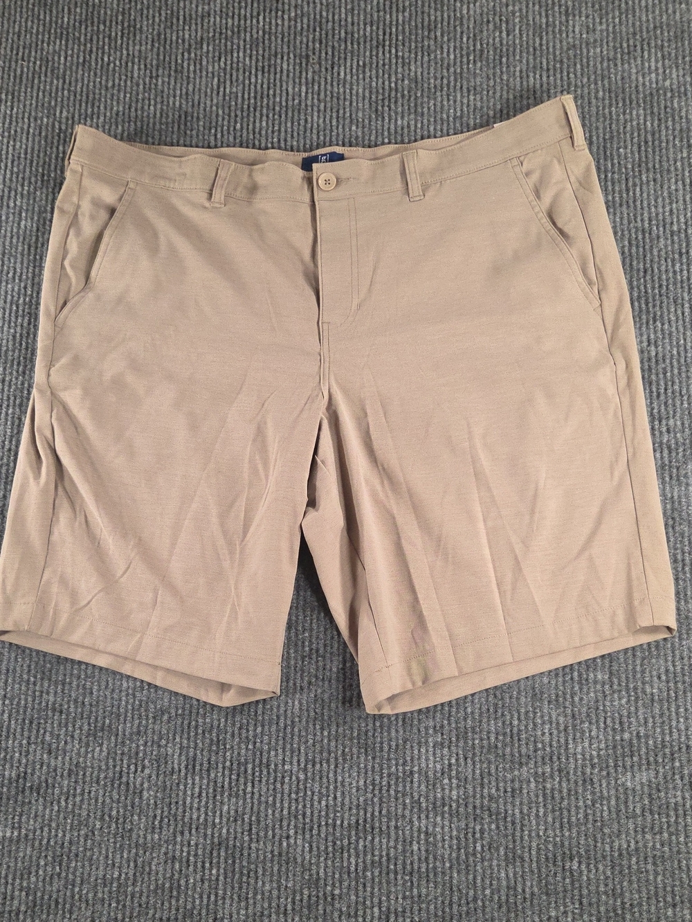 George Men's Flat-Front Shorts in Tan